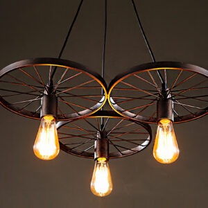 3-light Antique Bronze 20-inch Edison Chandelier