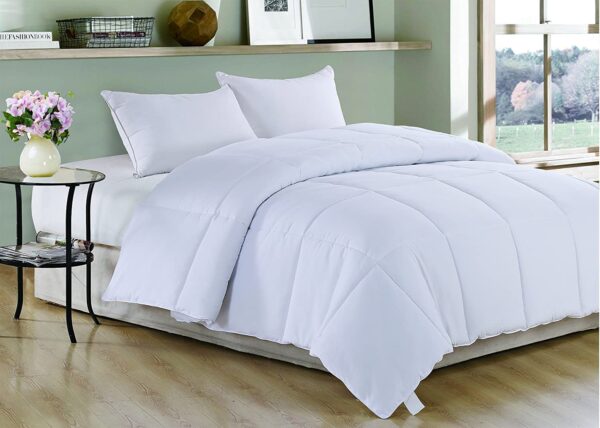 White Medium Weight Hypoallergenic Twin Down Alternative Comforter Duvet insert - Image 5