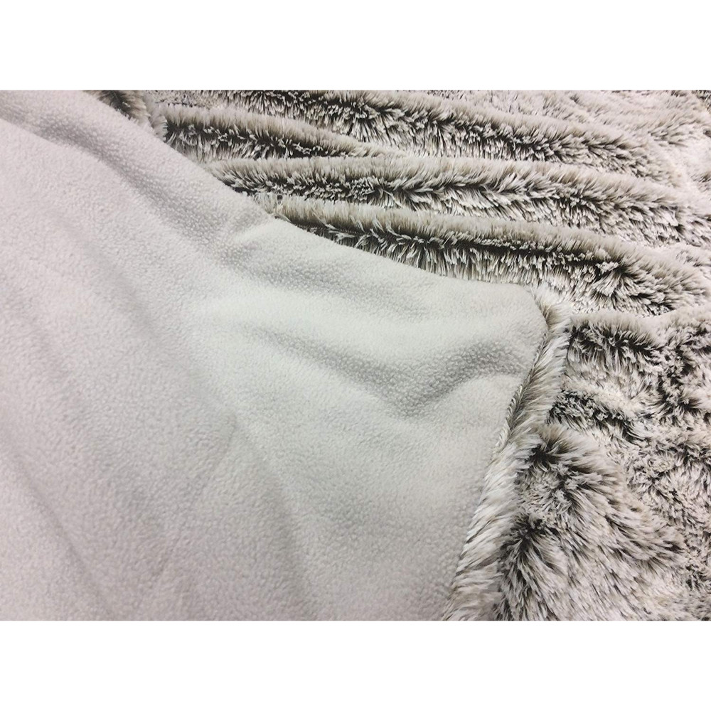 Cozy Gray Faux Fur Throw Blanket - Image 2