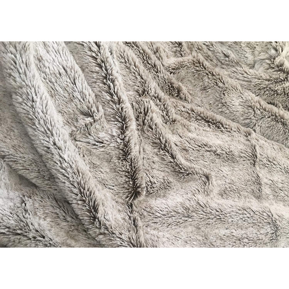 Cozy Gray Faux Fur Throw Blanket - Image 4
