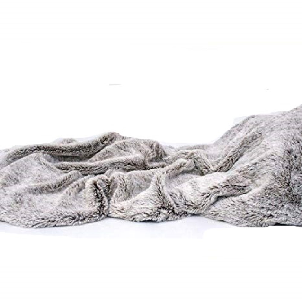 Cozy Gray Faux Fur Throw Blanket - Image 5