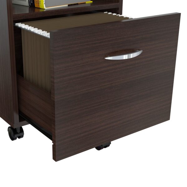 Espresso Finish Wood Large Drawer Filing Cabinet - Image 2