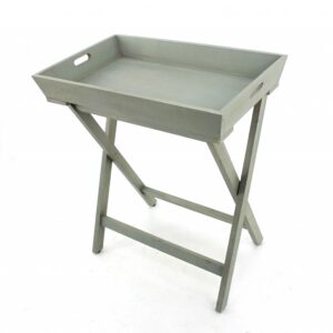 15.5 x 26 x 30 Gray Light Blue Wooden - Serving Table