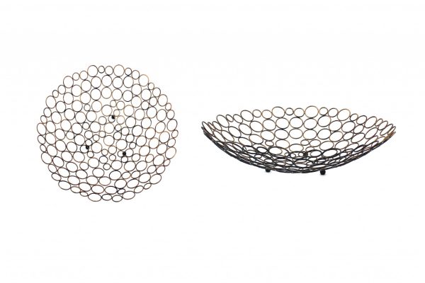 18.5 x 18.5 x 4.5 Bronze Decorative Metal  Tray