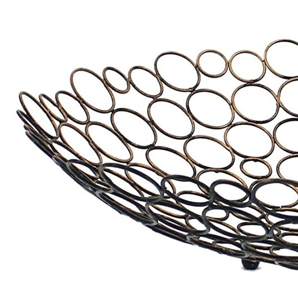 18.5 x 18.5 x 4.5 Bronze Decorative Metal  Tray - Image 2