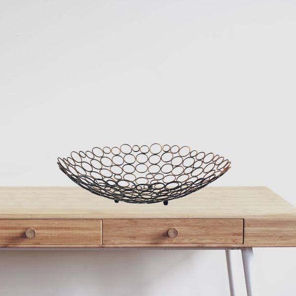 18.5 x 18.5 x 4.5 Bronze Decorative Metal  Tray - Image 3