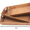 16.5 x 24.25 x 3.75 Brown Country Cottage Wooden - Serving Tray 3pcs - Image 2