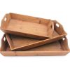 16.5 x 24.25 x 3.75 Brown Country Cottage Wooden - Serving Tray 3pcs - Image 3