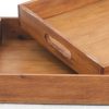 14.5 x 22.5 x 2.5 Brown Country Cottage Wooden  Serving Tray 2pc - Image 4