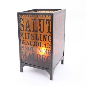 10.25 x 10.25 x 18 BrownVintage Letter Pattern - Candle Holder