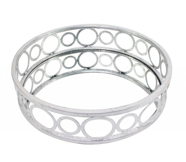14 x 14 x 4 Silver Classic  Mirror Tray - Image 3