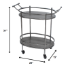 15 x 28 x 31 Bronze Antique Oval  Service Cart - Image 2