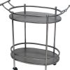 15 x 28 x 31 Bronze Antique Oval  Service Cart - Image 4