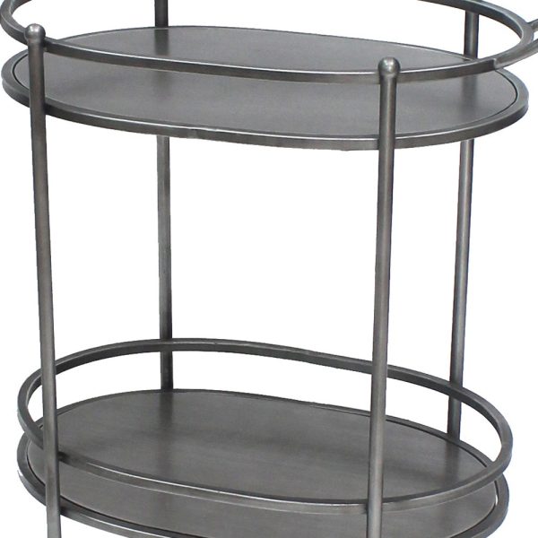 15 x 28 x 31 Bronze Antique Oval  Service Cart - Image 5