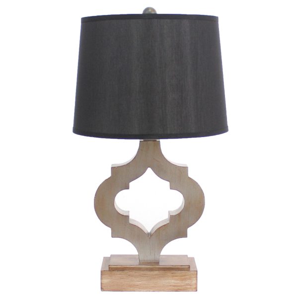 12 x 14 x 25.25 Black Traditional Wooden Linen Shade - Table Lamp - Image 3