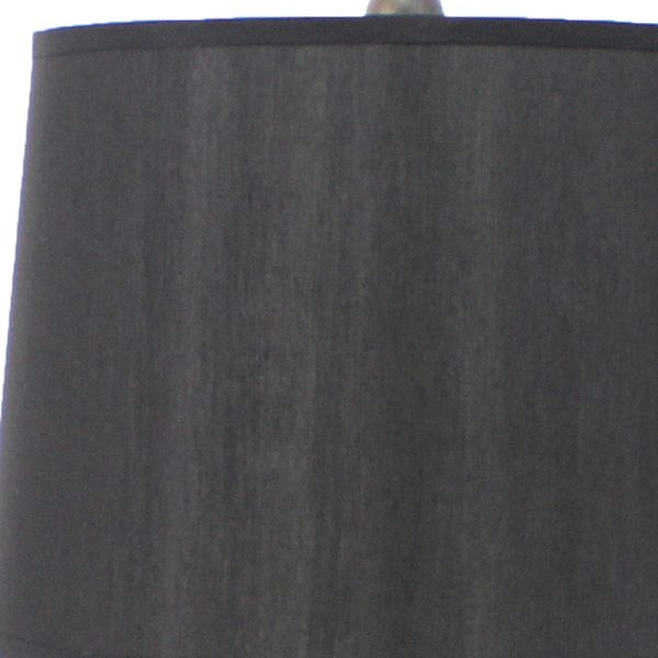 12 x 14 x 25.25 Black Traditional Wooden Linen Shade - Table Lamp - Image 5