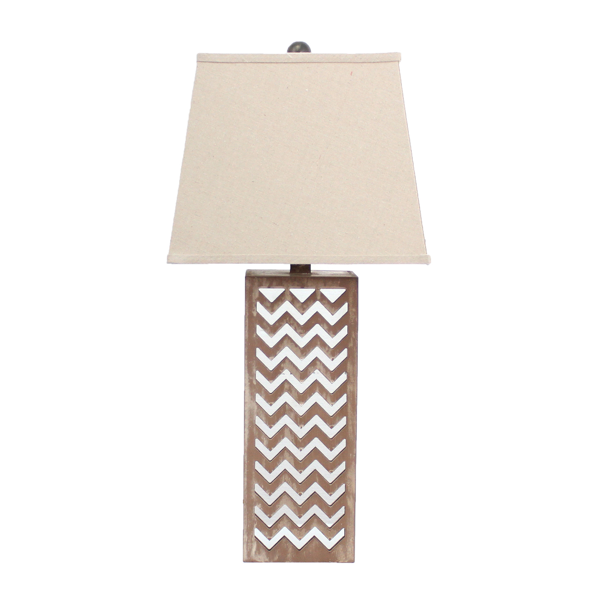 6 x 6 x 27.5 Tan Metal Mirror - Table Lamp - Image 3