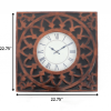 22.75 x 22.75 x 2 Bronze Vintage Metal - Wall Clock - Image 2