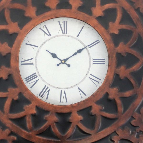 22.75 x 22.75 x 2 Bronze Vintage Metal - Wall Clock - Image 5