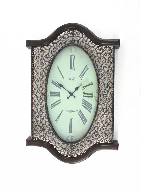 Bronze Finish Wooden Vintage Wall Clock - Image 3