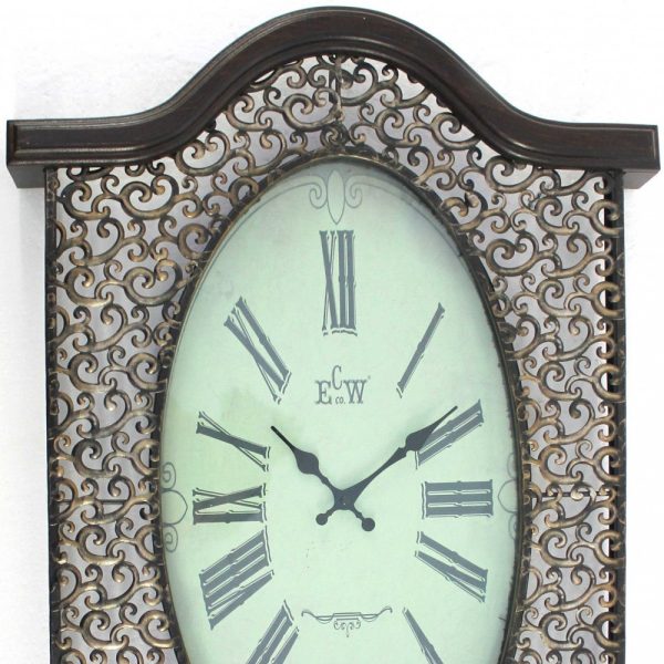 Bronze Finish Wooden Vintage Wall Clock - Image 4