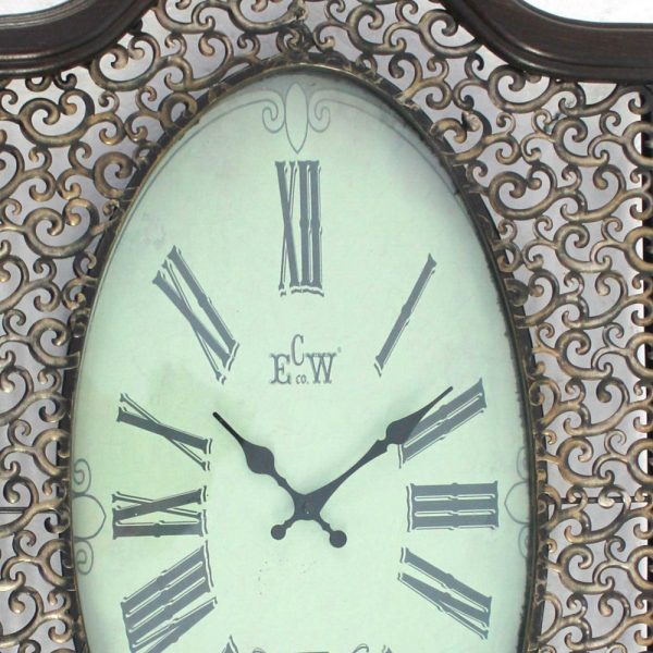 Bronze Finish Wooden Vintage Wall Clock - Image 5
