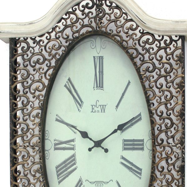 White Wash Vintage Look Wall Clock - Image 4