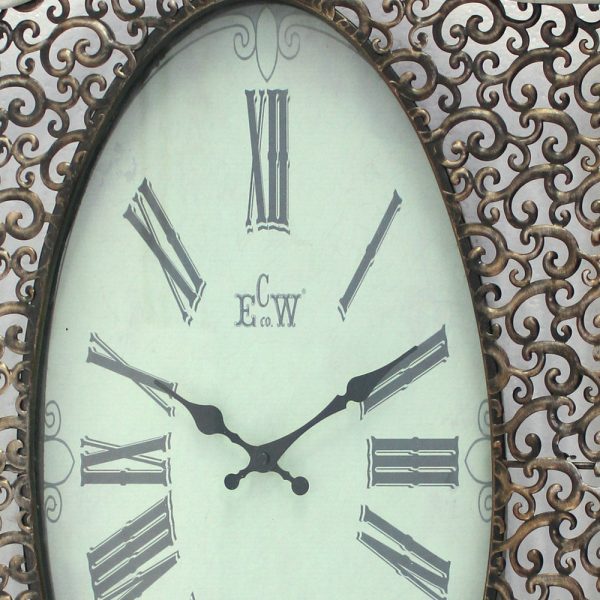 White Wash Vintage Look Wall Clock - Image 5