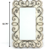 32.75 x 21.75 x 1.25 White Vintage Decorative Wood & Metal  Wall Mirror - Image 2