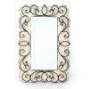 32.75 x 21.75 x 1.25 White Vintage Decorative Wood & Metal  Wall Mirror - Image 3