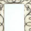 32.75 x 21.75 x 1.25 White Vintage Decorative Wood & Metal  Wall Mirror - Image 5