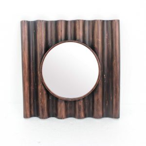 24 x 24 x 3 Bronze Panpipe-Like Wooden Cosmetic - Mirror