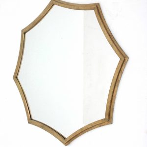 33 x 33 x 1 Gold Curved Hexagon Frame  Cosmetic Mirror