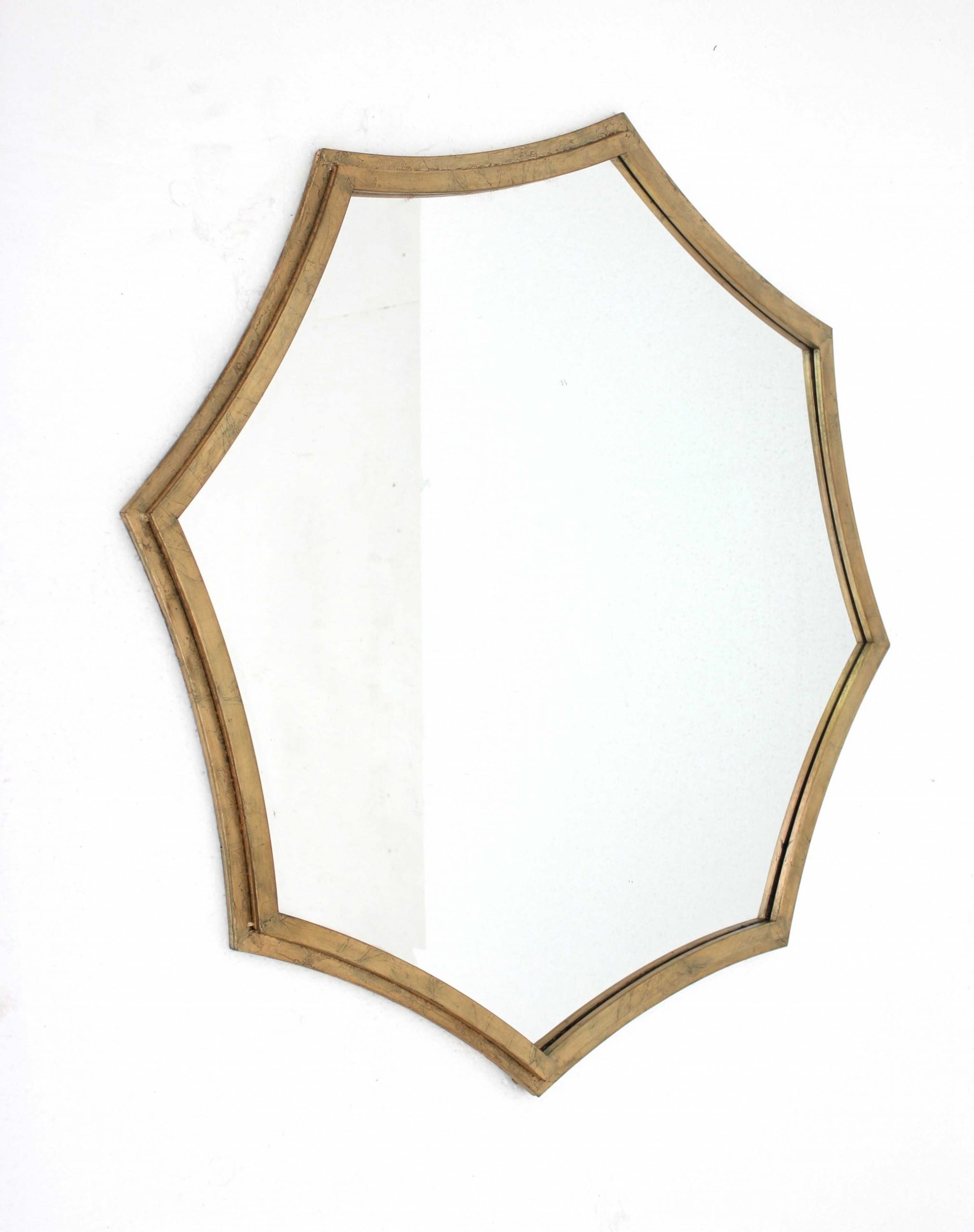 33 x 33 x 1 Gold Curved Hexagon Frame Cosmetic Mirror - Image 3