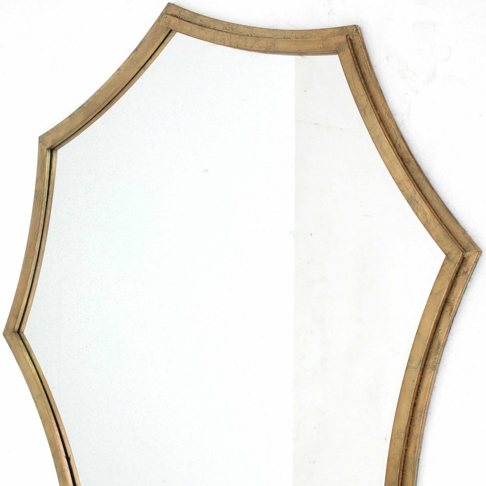 33 x 33 x 1 Gold Curved Hexagon Frame Cosmetic Mirror - Image 4