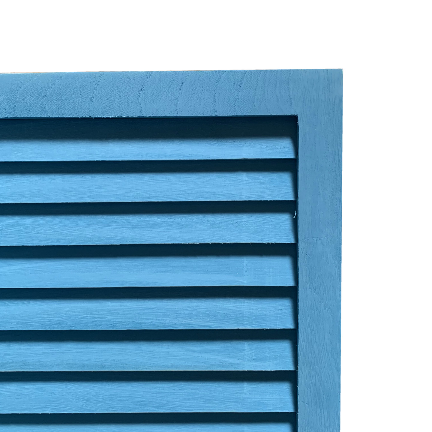 Blue Finish Wood Shutter 3 Panel Room Divider Screen - Image 2