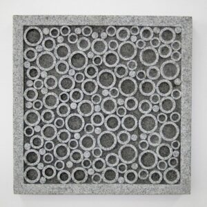 1 x 17 x 17 Brown Sandstone Square Bubble Design - Wall Decor