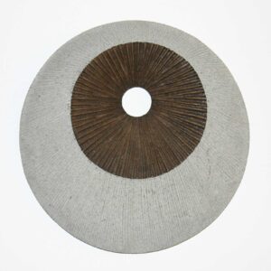 1 x 26 x 26 Brown & Gray Round Double Layer Ribbed  Wall Decor