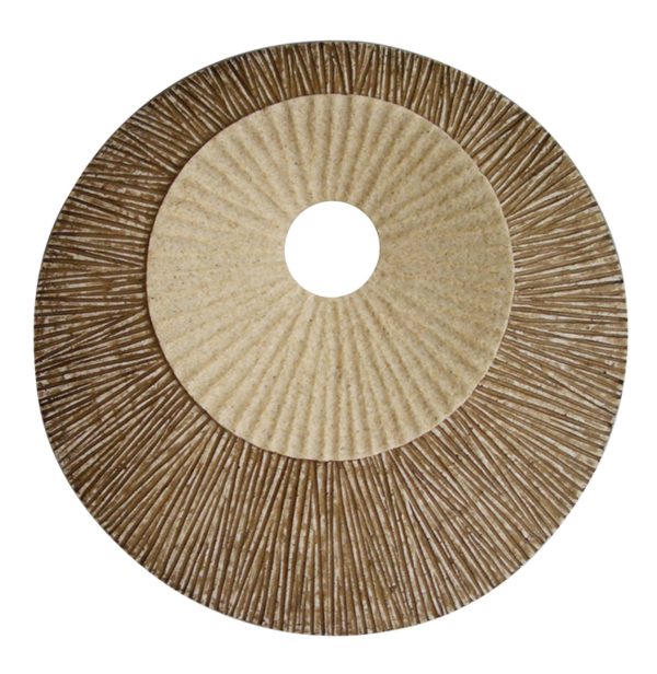 1 x 14 x 14 Brown Round Ribbed  Wall Plaque - Image 3