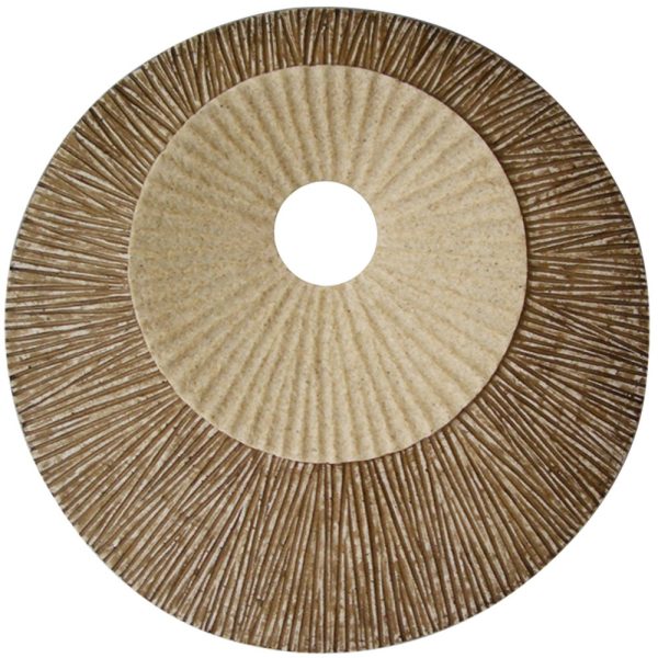 1 x 14 x 14 Brown Round Ribbed  Wall Plaque - Image 4