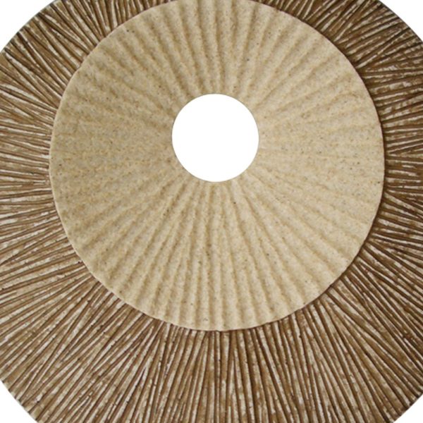 1 x 14 x 14 Brown Round Ribbed  Wall Plaque - Image 5