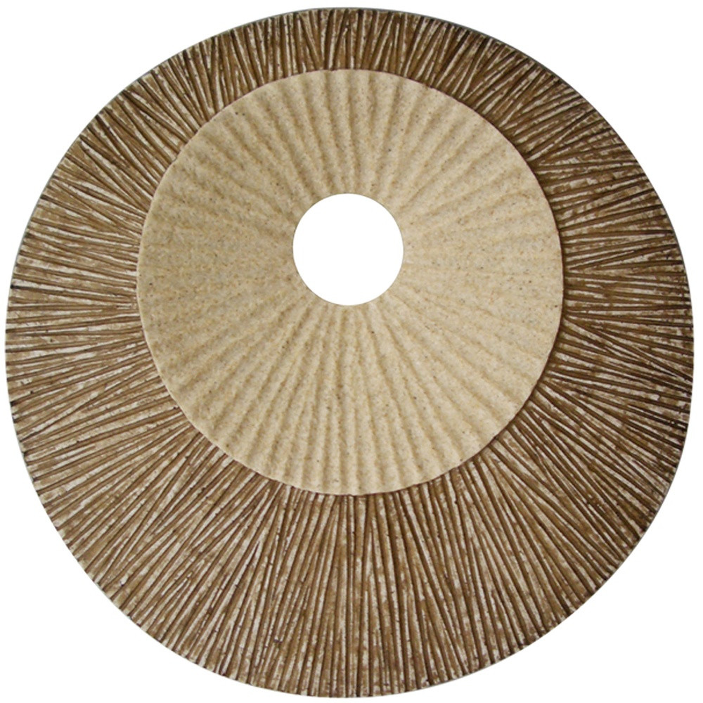 1 x 26 x 26 Brown Round Double Layer Ribbed Wall Plaque - Image 4