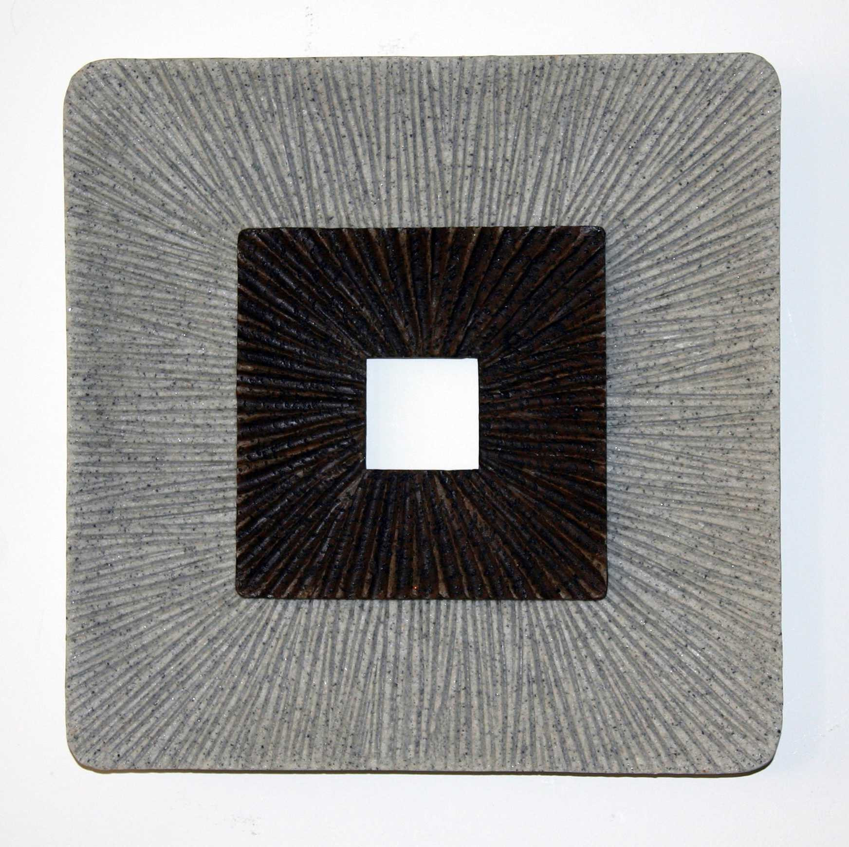 1 x 14 x 14 Brown & Gray Square Ribbed - Wall Art - Image 2
