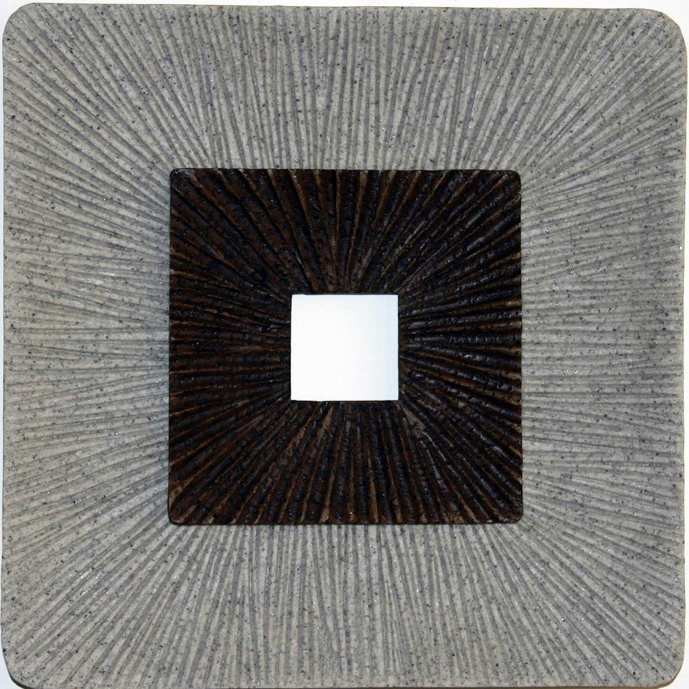 1 x 14 x 14 Brown & Gray Square Ribbed - Wall Art - Image 3