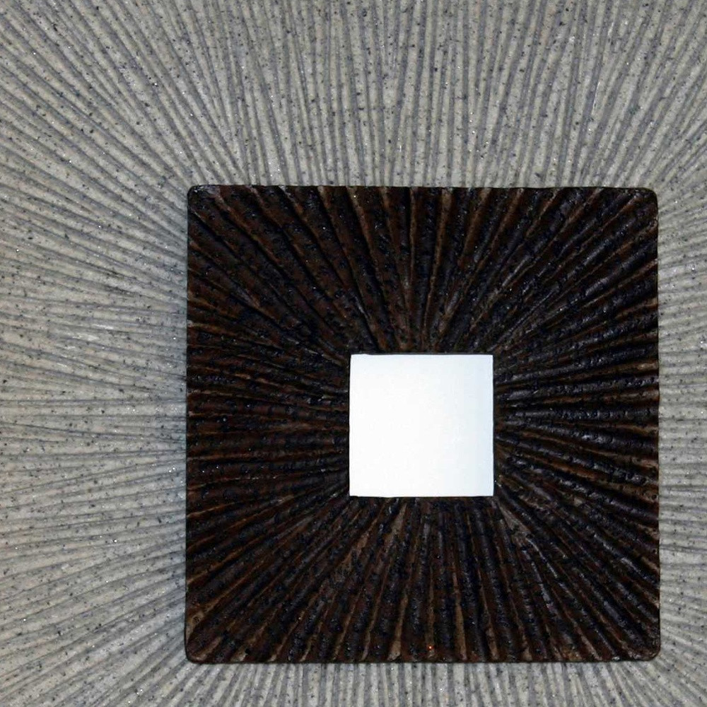 1 x 14 x 14 Brown & Gray Square Ribbed - Wall Art - Image 4