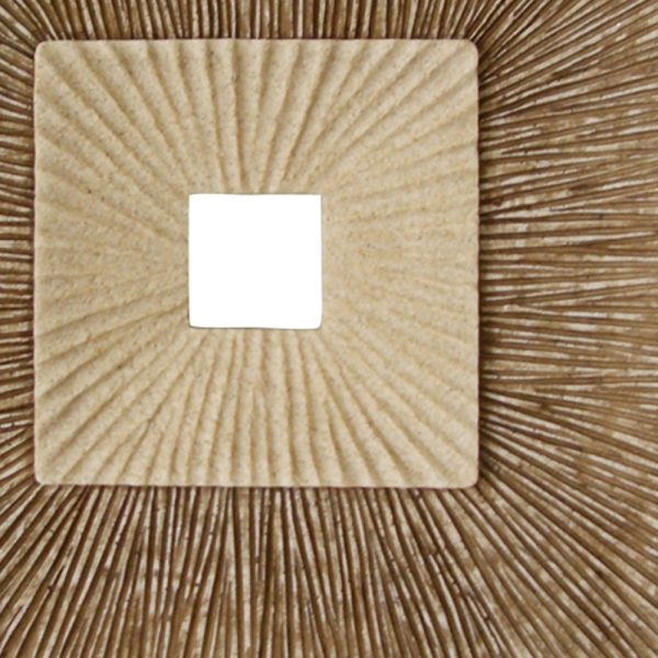 1 x 19 x 19 Brown Concave Square Double Layer Ribbed  Wall Plaque - Image 5