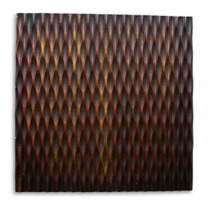 1 x 24 x 24 Brown Metallic Ridge - Wall Art