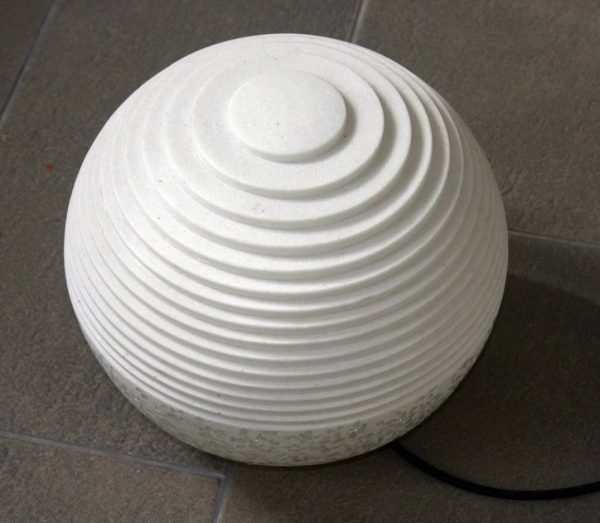1 x 14 x 12 White Round With Lines And Light - Outdoor Ball - Image 2