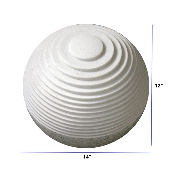 1 x 14 x 12 White Round With Lines And Light - Outdoor Ball - Image 4