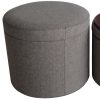 1 x 19 x 19 Gray Tweed Storage  Ottoman - Image 4